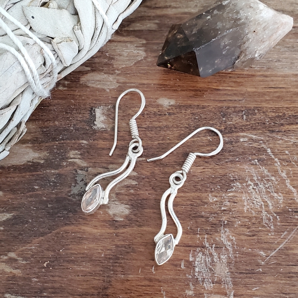 2/$15 sterling silver 925 gemstone boho drop earrings